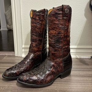 Rogers Boots  Men's Alligator Brown Cowboy Boots Size USA 10.5